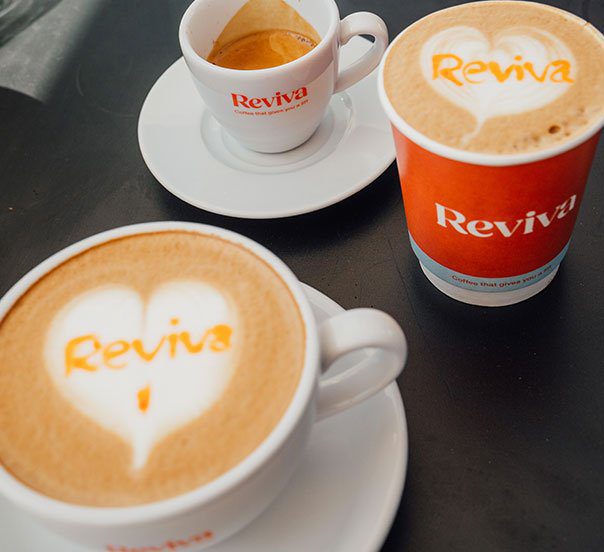 3 Cups of Reviva Specialty Coffee